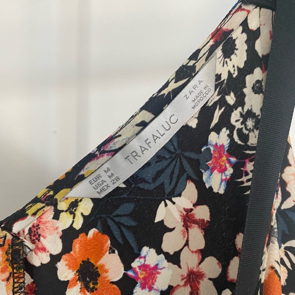 Zara Floral Mini Swing Dress Size Medium - Picture 9 of 9